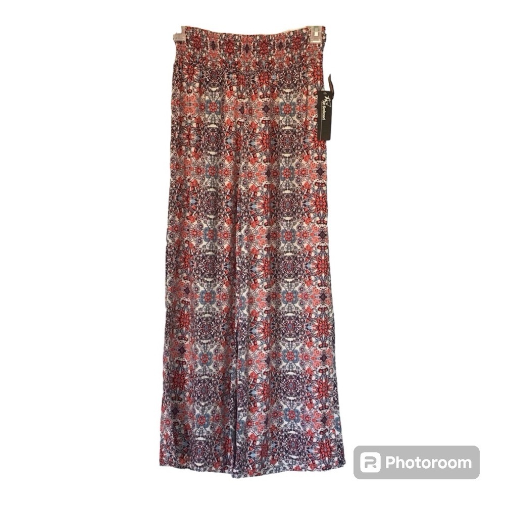 Gulli Red Festival Bohemian Festival Retro Wide Leg Elastic waist Size Large NWT